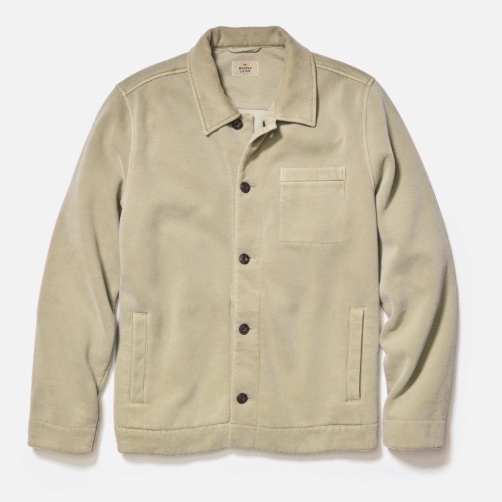 Marine Layer Cloud 9 Fleece Overshirt Vetiver Green Medium New With Tags